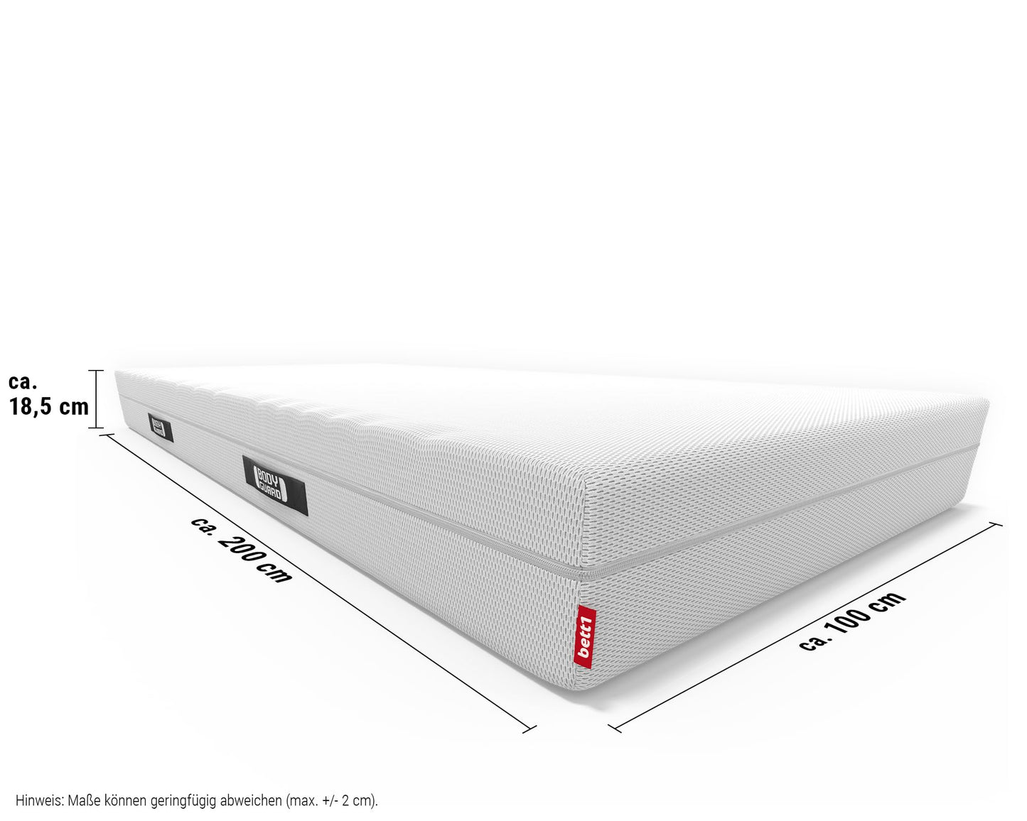 bett1 BODYGUARD Anti-Kartell-Matratze 100x200 cm 2in1 Härtegrad
