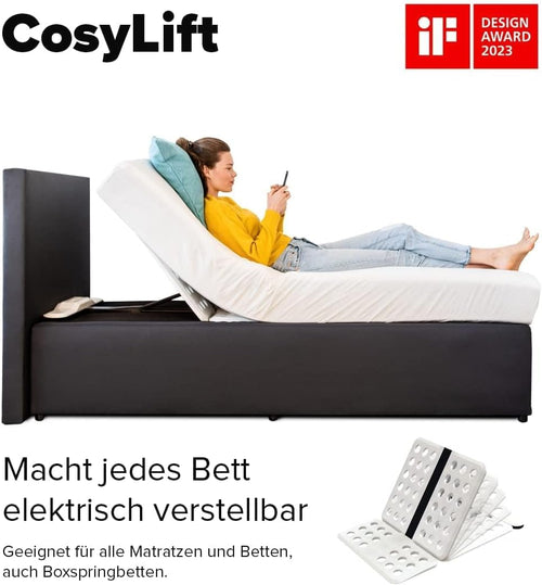 COSYWORLD COSYLIFT Lattenrost Add-On, Boxspringbett Add-On - elektrisch Verstellbarer Lift für Lattenroste & Matratzen, für alle Betten & Boxspringbetten - mit Motor & Handschalter