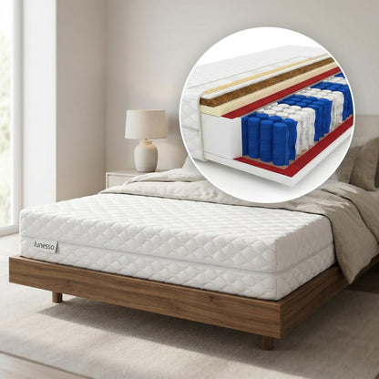lunesso Taschenfederkernmatratze 80x200 cm H3/H4 mit Kokos – 21 cm