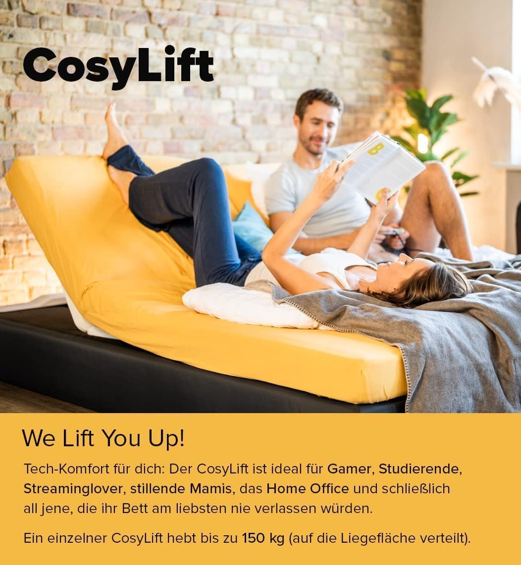 COSYWORLD COSYLIFT Lattenrost Add-On, Boxspringbett Add-On - elektrisch Verstellbarer Lift für Lattenroste & Matratzen, für alle Betten & Boxspringbetten - mit Motor & Handschalter
