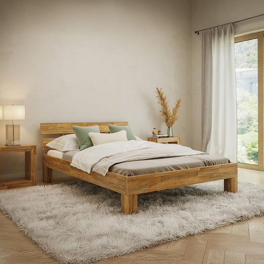 skølm Floki Massivholzbett 140x200 cm – Eiche geölt, Futonbett
