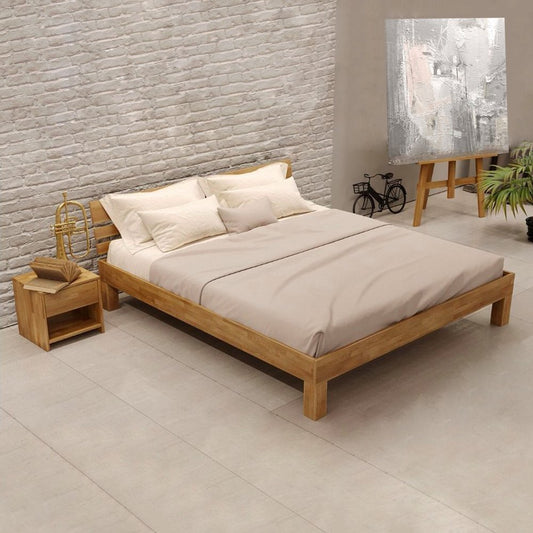 Krok Wood Massivholzbett Julia Eiche 160x200 cm – Geölt & Stabil