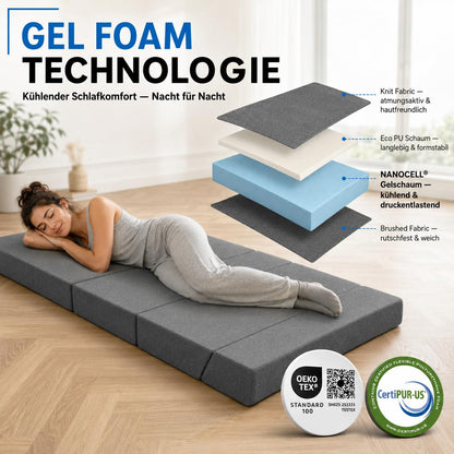 Arensberger Klappmatratze Multifold 120x200 cm Gel Foam 15 cm
