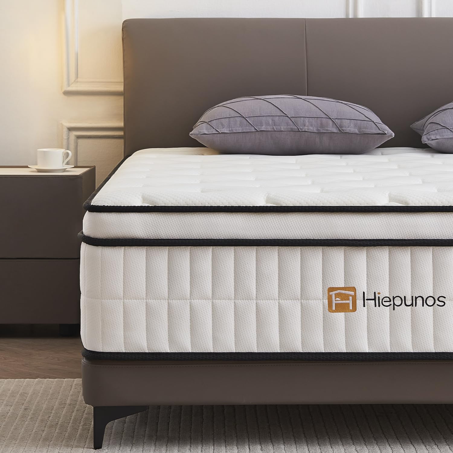 Hiepunos Matratze 180x200 cm Höhe Taschenfederkernmatratze Härtegrad H3,7 Zonen Federkernmatratze Orthopädische mit Comfort Memory-Schaum Schicht, Rückenentlastende