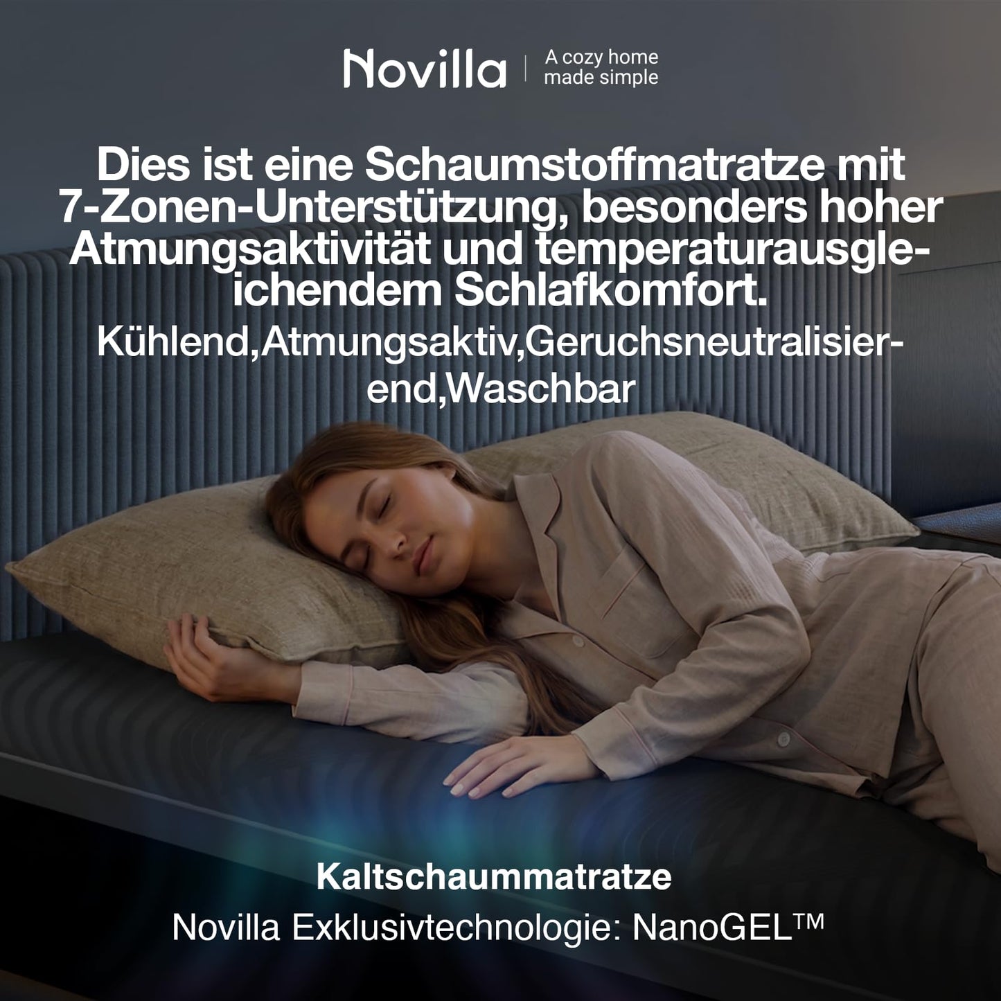 Novilla Airflow Kaltschaummatratze 90x200 cm – H3, 7 Zonen