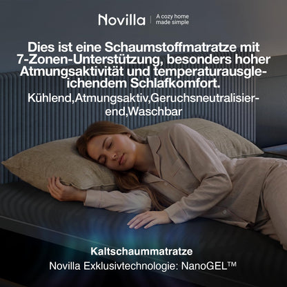 Novilla Airflow Kaltschaummatratze 90x200 cm – H3, 7 Zonen