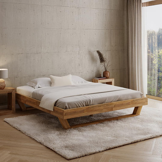 skølm Nornir Massivholzbett 180x200 cm – Eiche geölt, Kufenbett