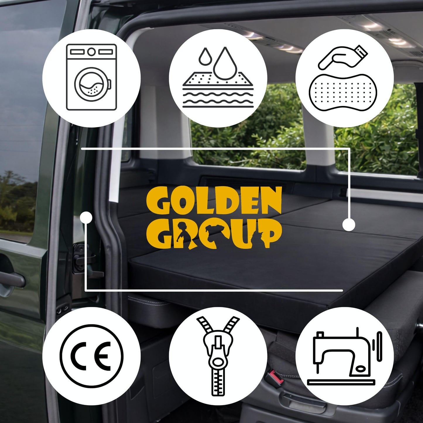 GoldenGroup Auto Matratze 200x150 cm für VW T5/T6 California
