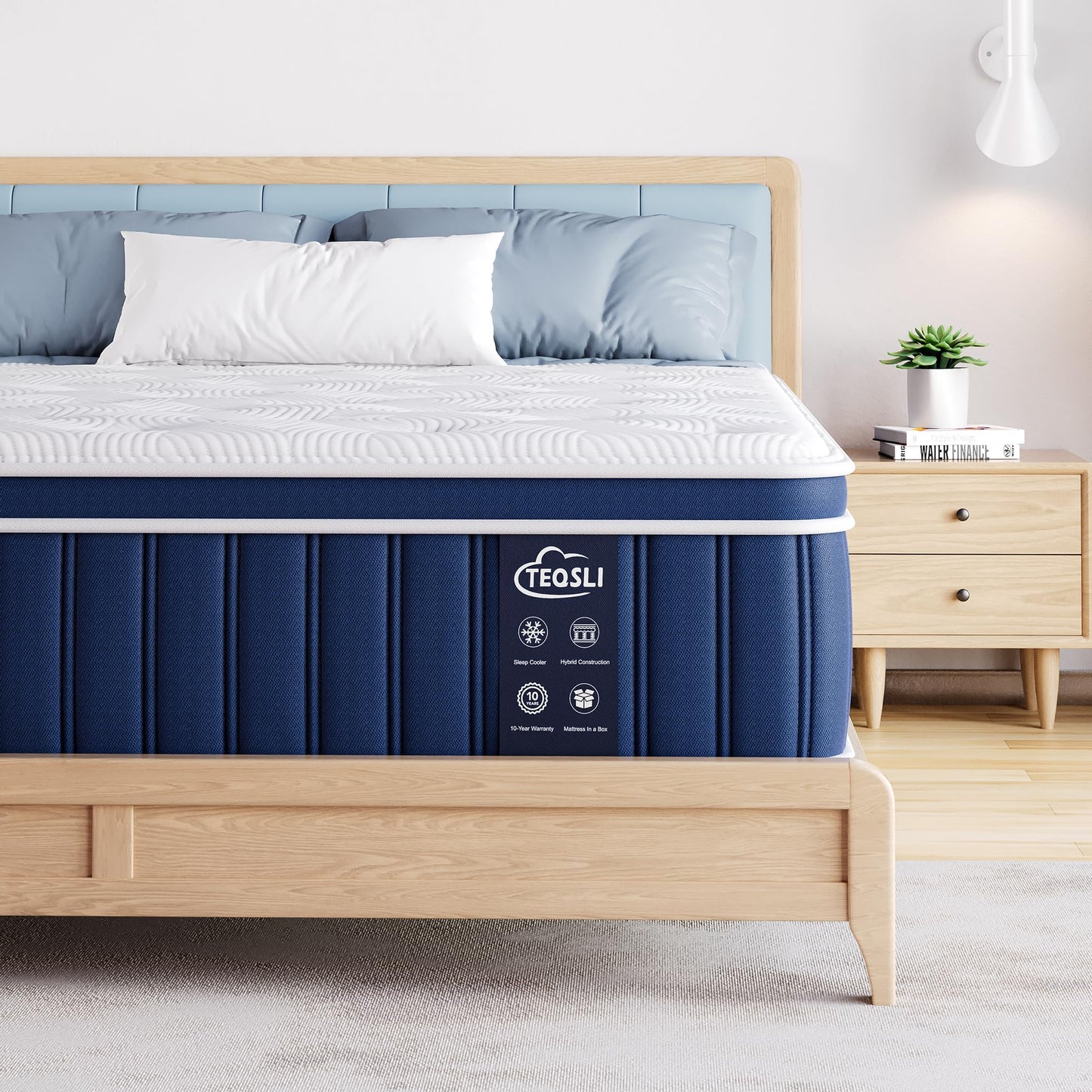TeQsli Gel Taschenfederkernmatratze 180x200 cm – H3, 9 Zonen
