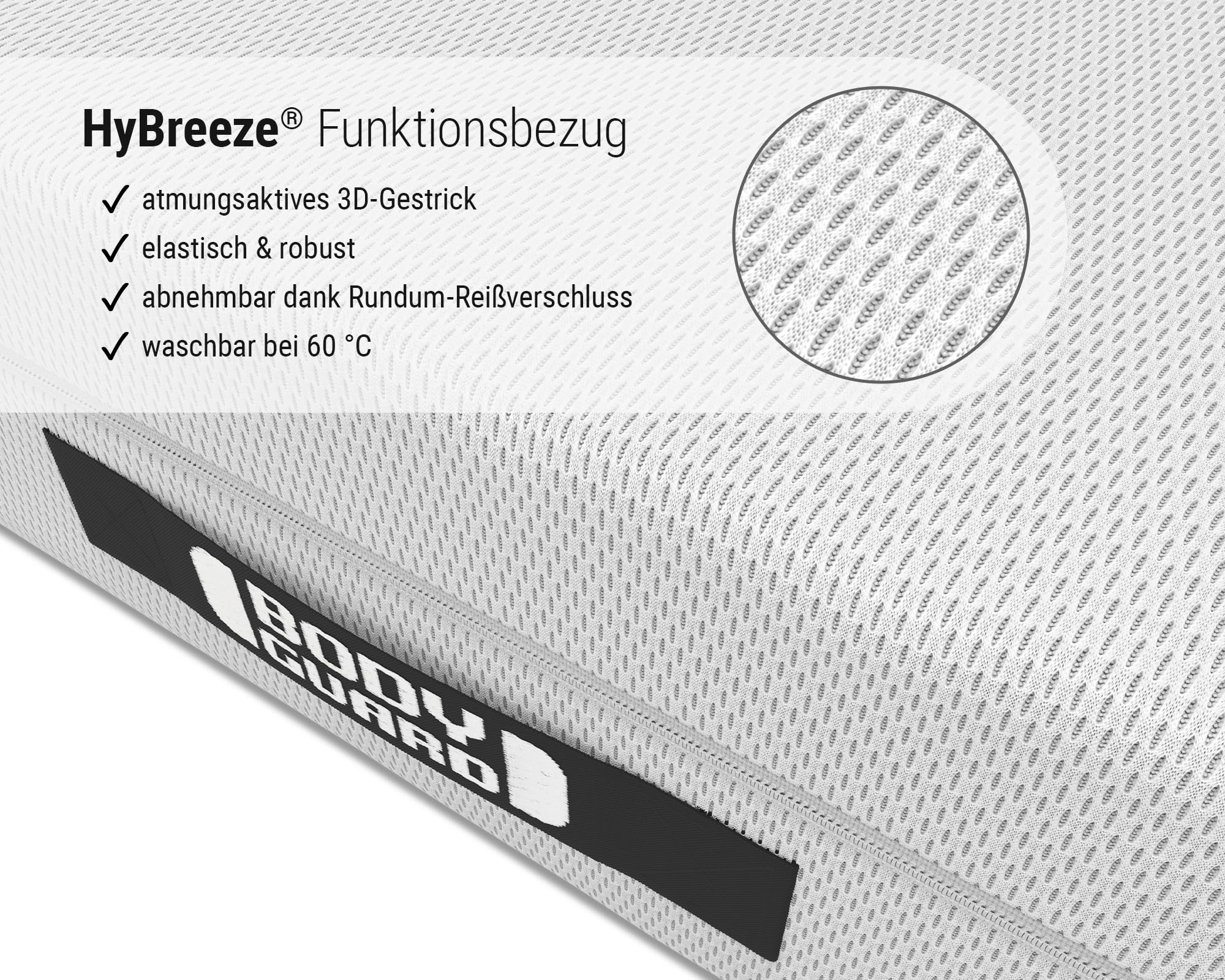 bett1 BODYGUARD Anti-Kartell-Matratze 100x200. Deutschlands meistgekaufte Matratze (2in1 Liegehärten Mittelfest & Fester, Bezug 60°C waschbar, Oeko-TEX 100, Ergonomiemodule, QXSchaum)